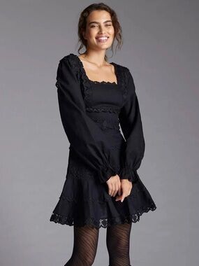 Anthropologie Endless Rose Embroidered Lace Mini Dress